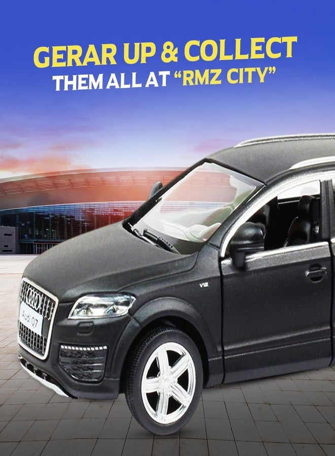 آر إم زد سيتي سيارة أودي Q7 V12 من Rmz City، مصنوعة من المعدن المصبوب، مقاس 5 بوصات، لون أسود مطفي، نموذج بمقياس 1:40 | سيارة مرخصة قابلة للتحصيل مع أبواب قابلة للفتح وآلية سحب للخلف | سلسلة عالمية للأطفال ومحبي السيارات | لون أسود مطفي - Image 5